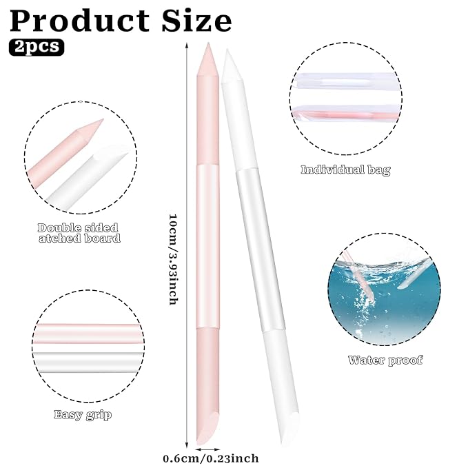 Glass Cuticle Pusher Set of 2 Manicure Sticks - Image 3