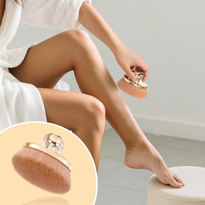Extra Large Body Makeup Brush for Self Tanner – 115mm Wide Oval Kabuki Body - Image 5