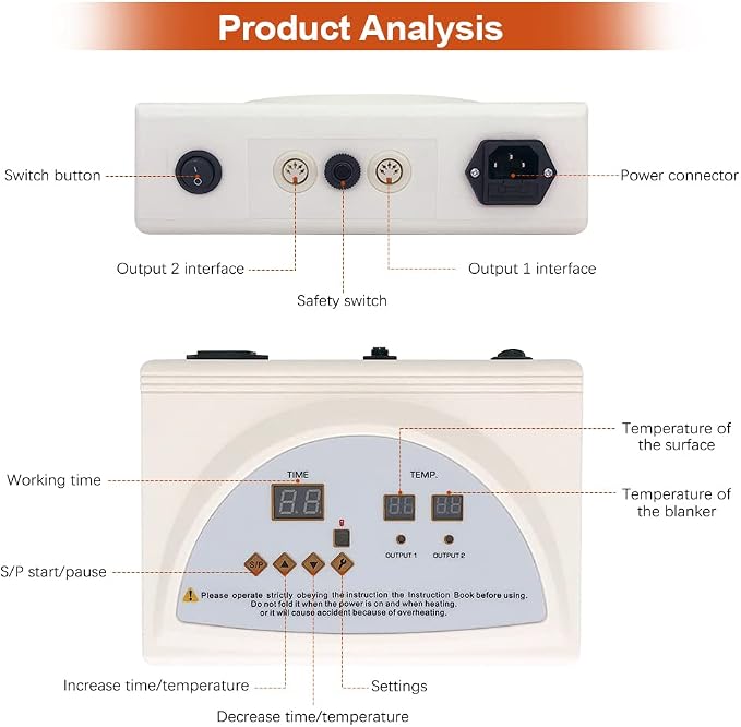 Infrared Sauna Blanket Controller, Digital Heat 2 Zone Sauna - Image 2