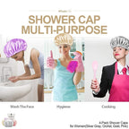 Shower Cap for Women Reusable Extra Large Shower Caps for Men Satin Double - Image 6