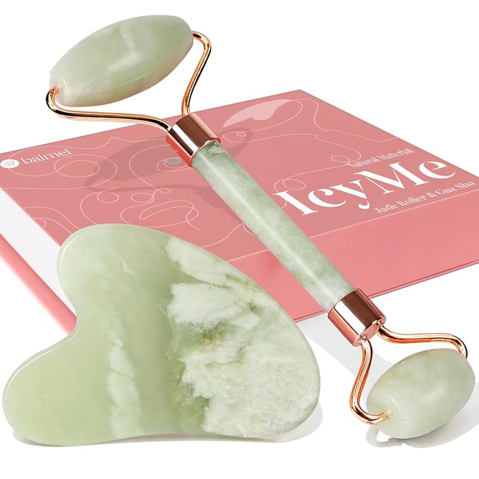 BAIMEI IcyMe Jade Roller & Gua Sha Set Face Roller and Gua Sha Facial Tools - Image 8