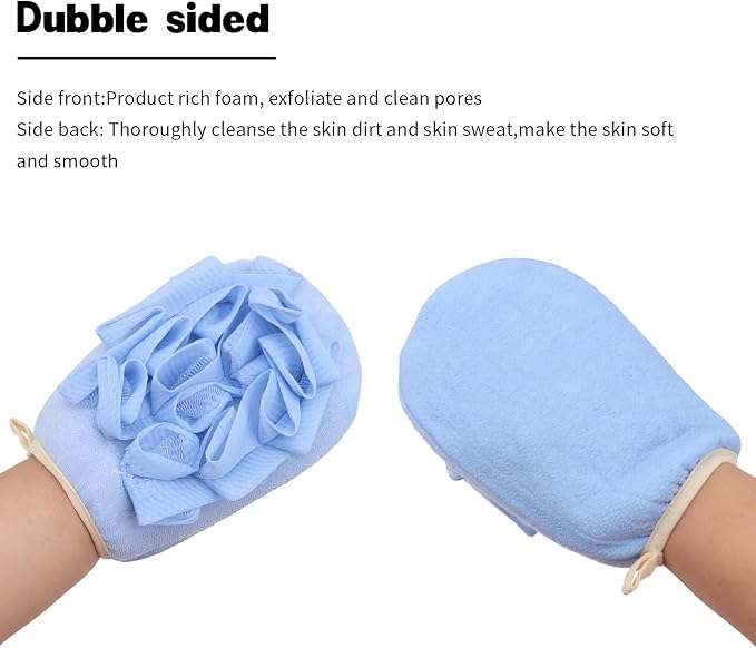 3 Pack Bath Loofah Body Sponge Brushes Loofah Exfoliating Glove Bath Shower - Image 6