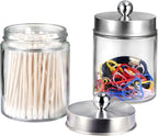 Amolliar 6Pc Apothecary Jars Bathroom Vanity Organizer- Rustic Farmhouse Decor - Image 5
