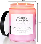 M&SENSE Large Cherry Blossom Scented Candle, 19.4oz Natural Soy Wax, 110-Hour - Image 10