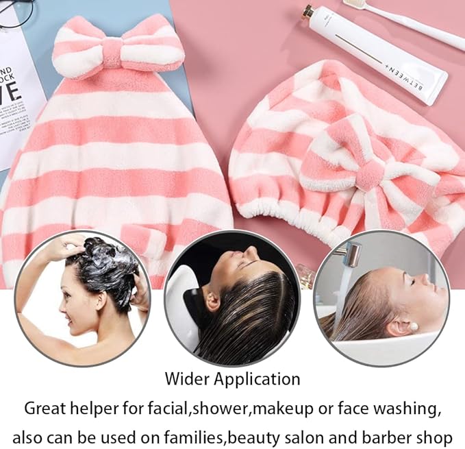 Large Microfiber Hair Towel Cap, Rapid Drying Towel - Image 4