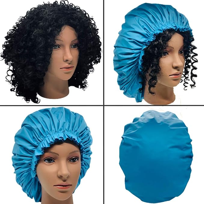ELEBOX 2 Pack Premium Collection Super Jumbo Shower Cap Extra Large Shower Caps - Image 3
