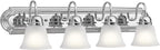 Kichler 30" 4-Light Vanity Bath Light in Chrome, Modern Bathroom Light by Kichler