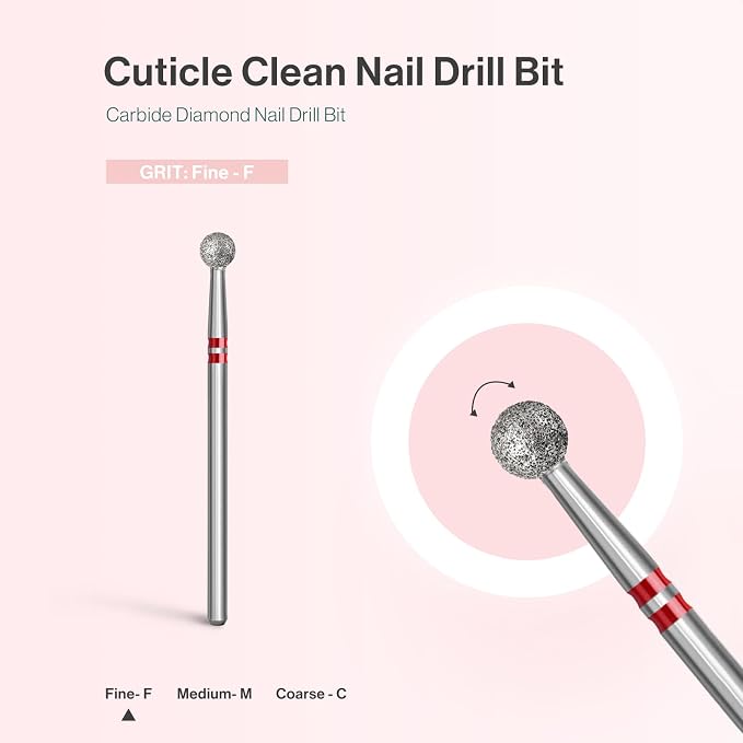 MelodySusie Ball Shape Cuticle Clean Nail Drill Bit 3/32'', Professional Safety - Image 4