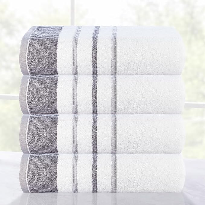 CASA COPENHAGEN White Bay 4Pcs 100% Egyptian Cotton Designer Hand Towels Gift - Image 3