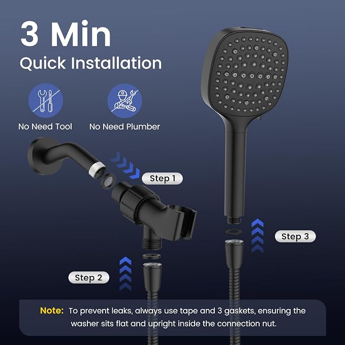 Filtered Shower Head with Handheld, High Pressure 7 Spray Showerhead with - Image 7