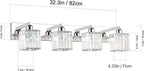 Aipsun Bathroom Light Fixtures Crystal Modern Vanity Lighting Fixtures 4 Light - Image 6