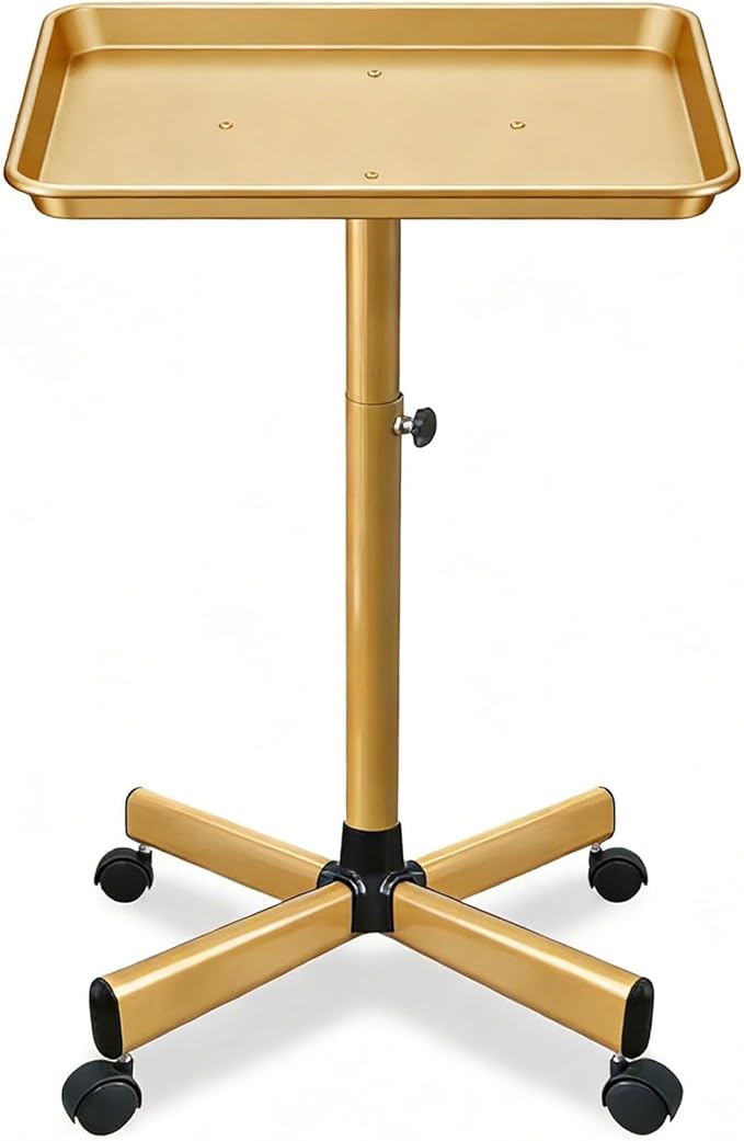 Salon Rolling Tray, Height Adjustable Tattoo Tray Rolling Cart, Storage Utility by Roixeeds