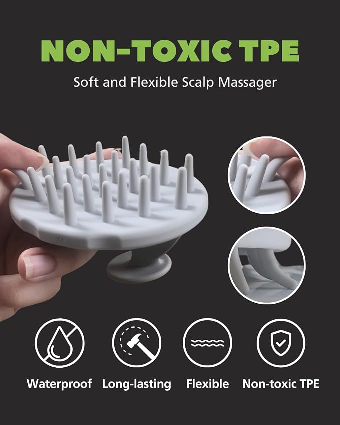 Scalp Hair Massager Shampoo Brush 2-Pack, Scalp Scrubber Set - Image 3