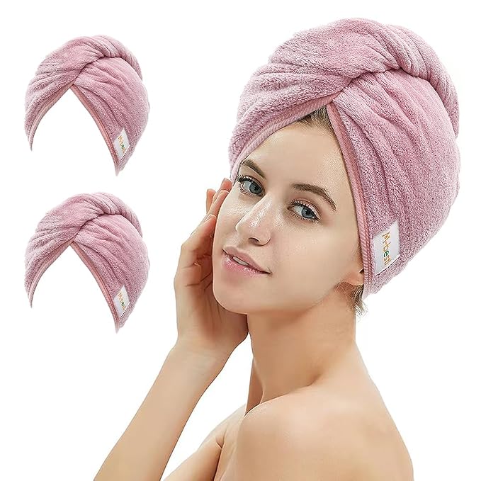 M-bestl 2 Pack Microfiber Hair Towel Wrap, Hair Drying Towel by awesomeOralcareproduct