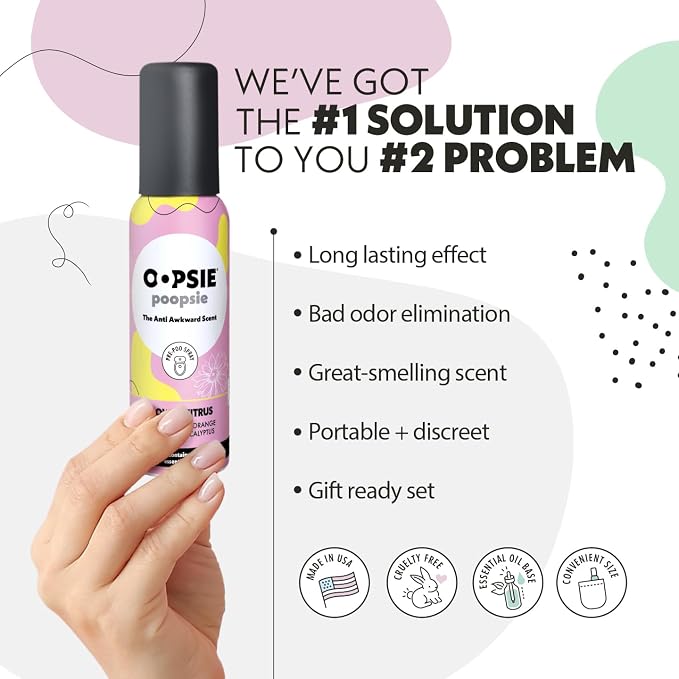 OOPSIE POOPSIE Flower Citrus Before & After You Go Toilet Spray 2oz - Image 2