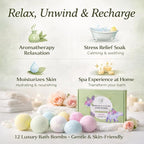 Bath Bombs Gift Set for Women – 12 Pack Spa Fizzies - Image 7