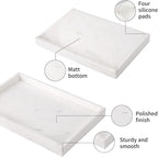 Marble Bathroom Vanity Tray, Natural Luxury Vanity Home Kitchen Bathroom Table - Image 5