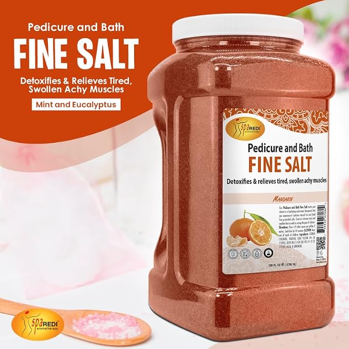 SPA REDI - Detox Foot Soak Pedicure and Bath Fine Salt, 128 Oz - Made - Image 3