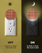 Night Lights Auto Sensor Orange Checked Plaid Night Light Minimalist Grid Lines - Image 6