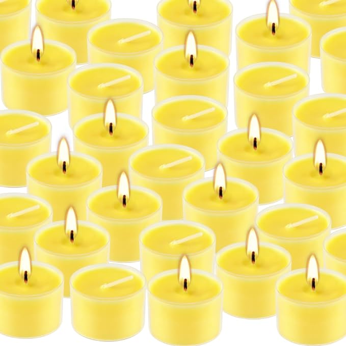 100 Pack Clear Tea Lights Candles Bulk, Summer Citronella Candle Outdoor and - Image 6