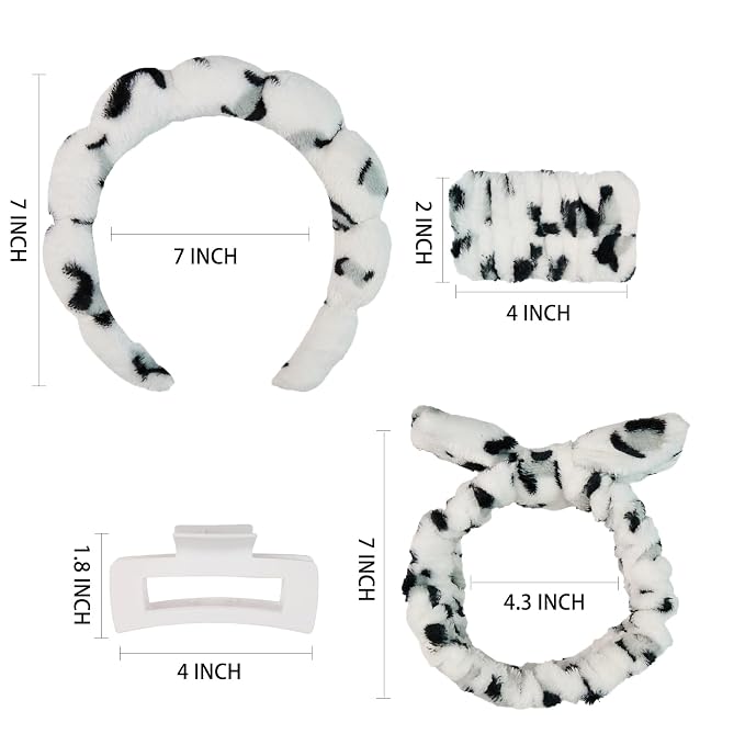 7 Pcs Spa Set, Facial Headband and Wristband Set, Skincare Accessories - Image 6