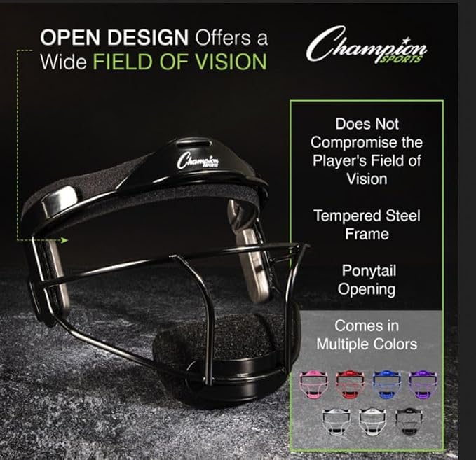 Champion Sports Steel Softball Face Mask – Durable Fielder’s Mask - Image 10