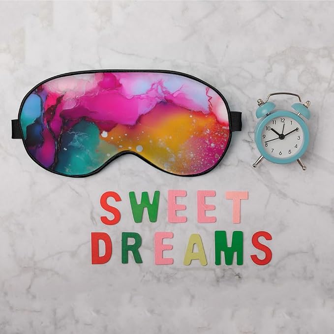 Abstract Marble Silk Eye Mask Sleep Mask Fluid Colorful Painting Artwork - Image 6