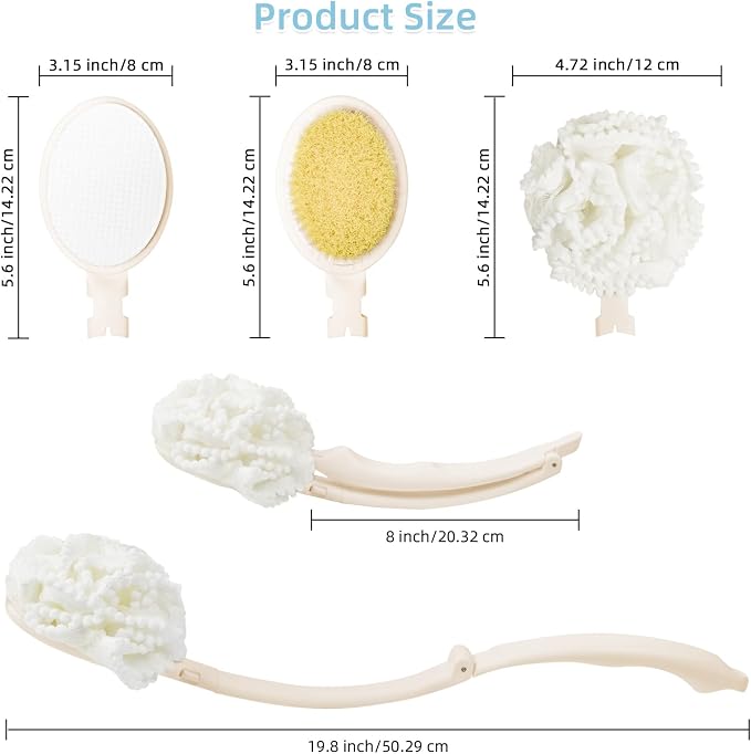 Loofah Sponge with Handle, Back Scrubber Brush - Image 4