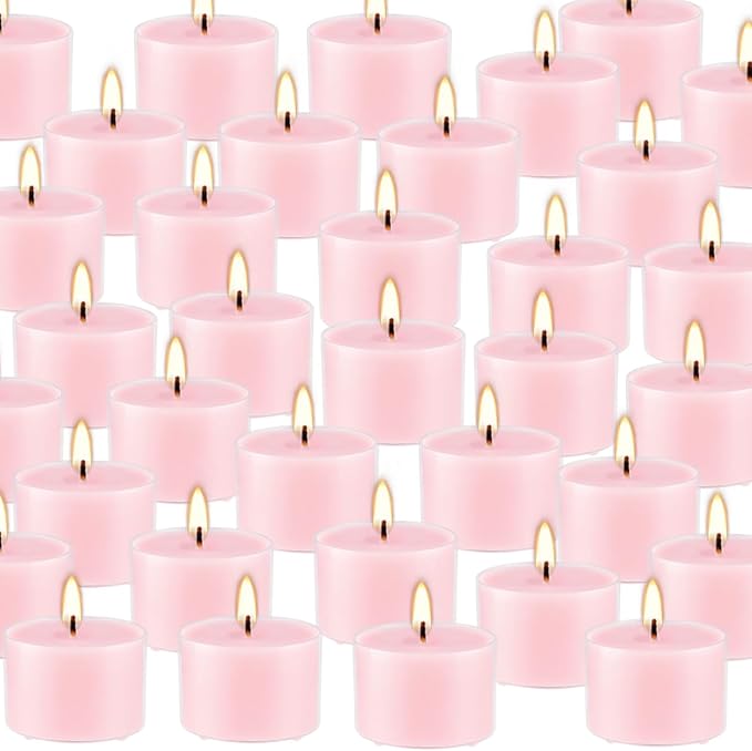 Rose Scented Candle Tealight Candles in Clear Cup, 8 Hours Consistent Smkless - Image 3