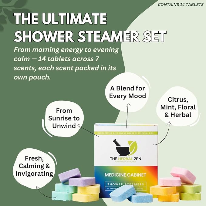 The Herbal Zen Shower Steamers Aromatherapy Tablets 14 Pack - Image 2