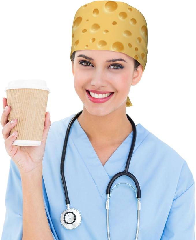 Working Cap Scrub Caps with Sweatband Adjustable Tie Back Hat Nurse Surgical - Image 5