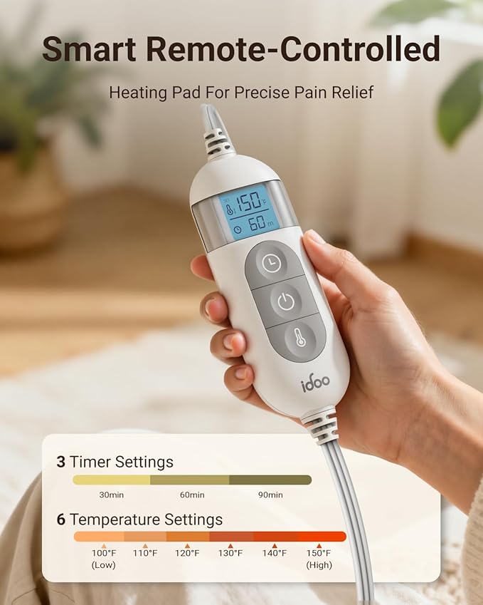 iDOO Electric Heating Pad for Back, FSA Eligible Items, Birthday Mothers Day - Image 3