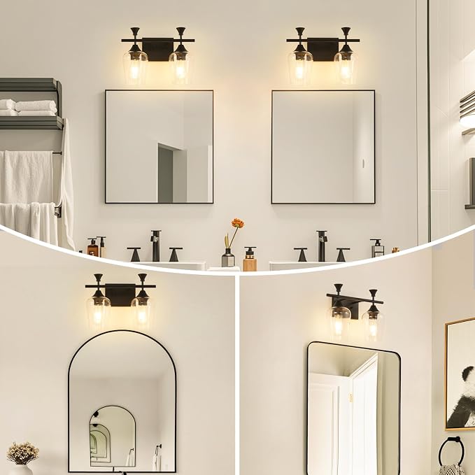 Bathroom Light Fixtures, Matte Black Vanity Lights - Image 5