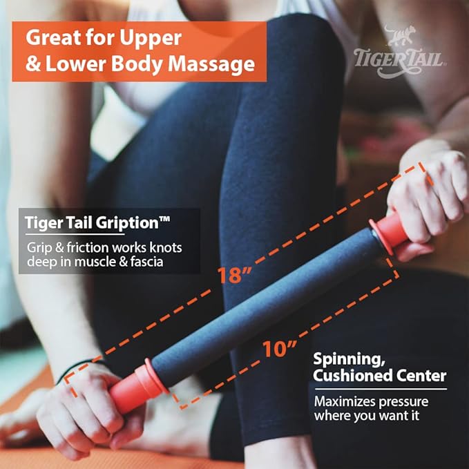 Tiger Tail 18in Massage Stick Portable Roller, Deep Tissue Foam Roller - Image 2