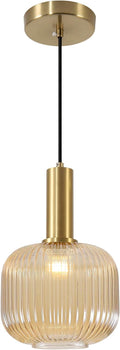 KCO Lighting Amber Glass Globe Pendant Light Mid Century Modern Kitchen Island by KCOLighting