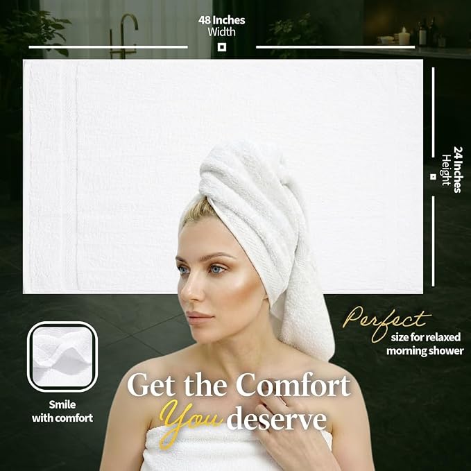 Pearl Linens Pack of 12 100% Cotton Bath Towels – 24x48 Quick-Dry, Lightweight - Image 2