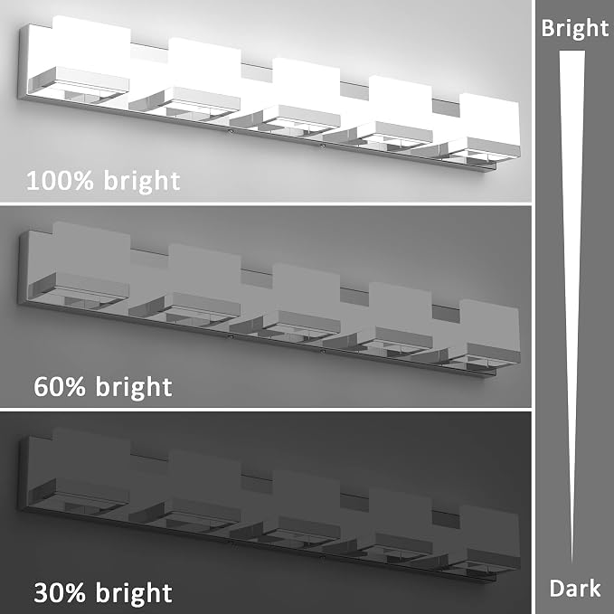 Tipace Dimmable Modern 5 Lights LED Vanity Light - Image 7