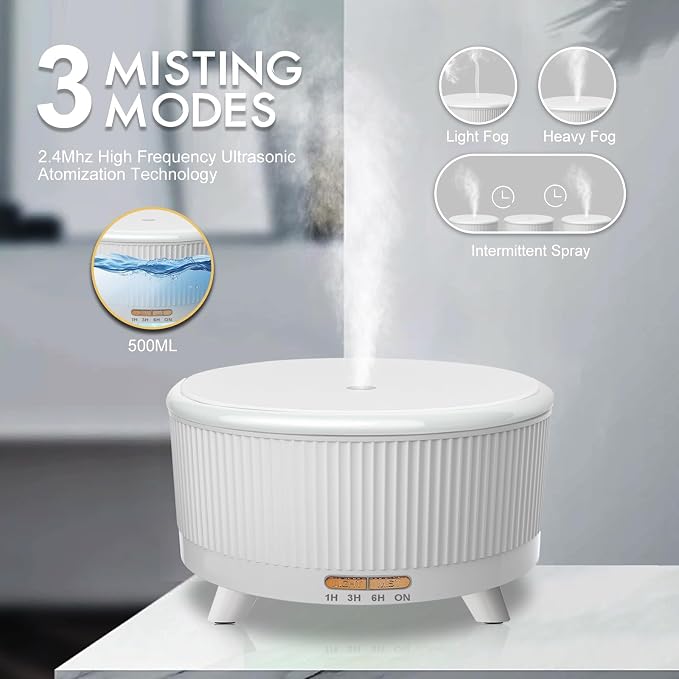 Diffusers for Essential Oils Large Room, 500ml Aromatherapy Diffuser Cool Mist - Image 3