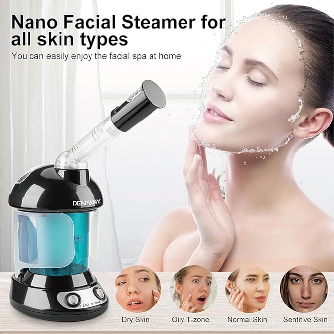Facial Steamer - DENFANY Nano Ionic Face Steamer - Portable Facial Steamer - Image 4