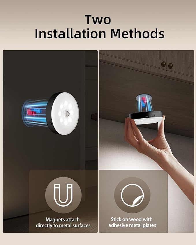 EZVALO Under Cabinet Lighting, 1000mAh Rechargeable Puck Lights - Image 9