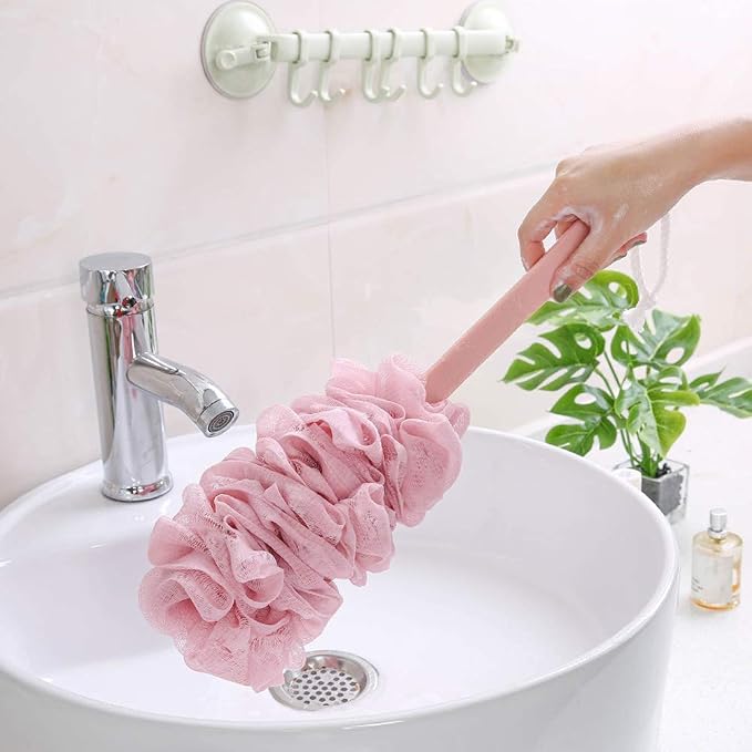 Back Scrubber for Shower, Loofah Long Handle Bath Body Brush, Soft Nylon Mesh - Image 8