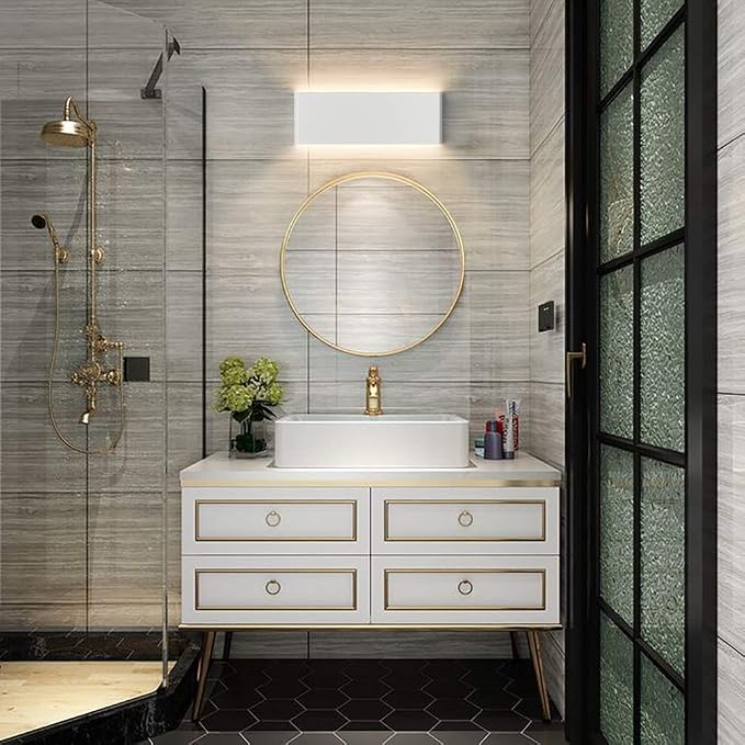 Aipsun 15.75in Matte White Modern Vanity Light Up and Down LED Vanity Light - Image 3