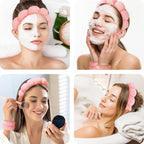 Spa Headbands for Washing Face Wristband Set Sponge Makeup Skincare Headband - Image 3