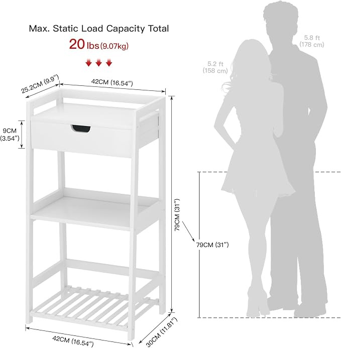 POXAKA 3 Tier Bamboo Bathroom Shelves - Image 3
