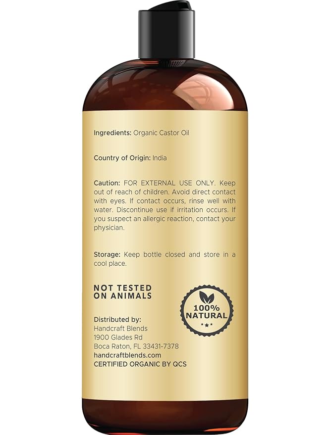 Handcraft Blends Organic Castor Oil 16 Fl Oz | 100% Pure and Natural | Premium - Image 4