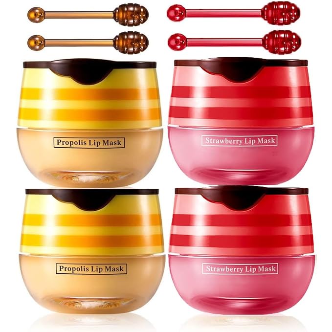 4 Pcs Lip Mask Reduces Lip Lines and Exfoliator, Prevention Dry & Cracked Lip. by JISKG