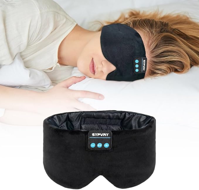 Sleep Mask Bluetooth 5.4 Headphones Soft Wireless Headband Eye Mask Blackout by SYPVRY