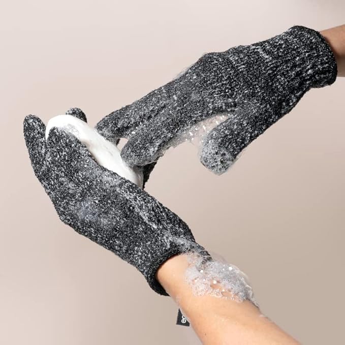 EcoTools Charcoal Bath + Shower Gloves, Exfoliating Gloves Remove Dead Skin & - Image 6