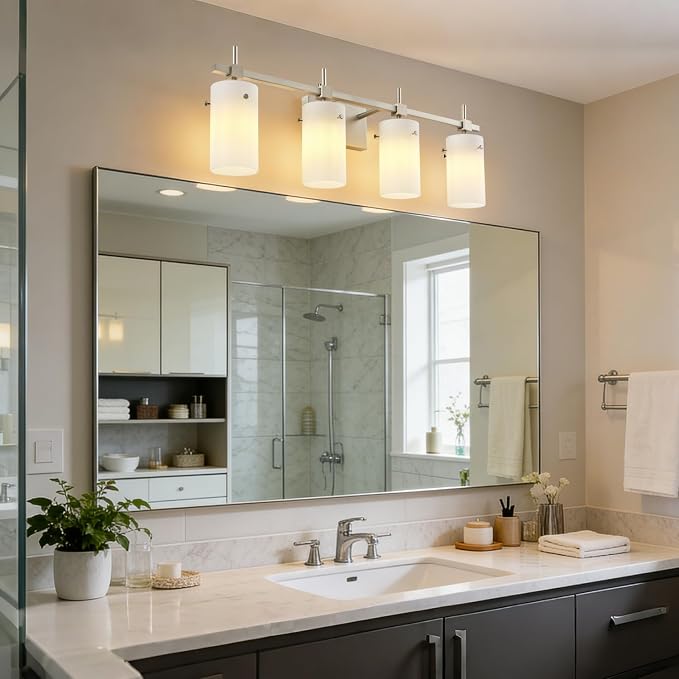 SOLFART 4 Light Bathroom Vanity Lights Over Mirror, Vintage Bathroom Lighting - Image 3