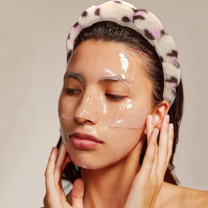 Tetizo Spa Headbands for Washing Face Wristband Set Sponge Makeup Skincare - Image 4